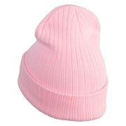 Classic 1928 Minnie Head Embroidered Ribbed Cuff Beanie - Pink OSFM