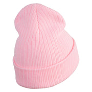 Classic 1928 Minnie Head Embroidered Ribbed Cuff Beanie - Pink OSFM