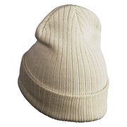 Classic 1928 Minnie Head Embroidered Ribbed Cuff Beanie - Beige OSFM