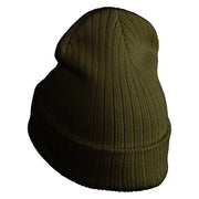 Classic 1928 Minnie Head Embroidered Ribbed Cuff Beanie - Olive OSFM