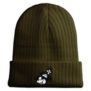 Classic 1928 Minnie Head Embroidered Ribbed Cuff Beanie - Olive OSFM