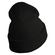 Classic 1928 Minnie Head Embroidered Ribbed Cuff Beanie - Black OSFM