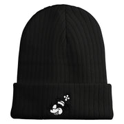 Classic 1928 Minnie Head Embroidered Ribbed Cuff Beanie - Black OSFM