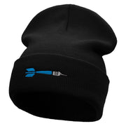 The Throwing Dart Embroidered 12 Inch Long Knitted Beanie