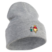 1926 Winnie-The-Pooh and Piglet Embroidered 12" Beanie - Heather Grey OSFM