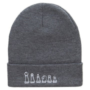 The Chest Set Embroidered 12 Inch Long Knitted Beanie