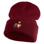 1926 Winnie-The-Pooh and Piglet Embroidered 12" Beanie - Maroon OSFM