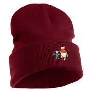 1926 Winnie-The-Pooh and Piglet Embroidered 12" Beanie - Maroon OSFM