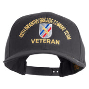 U.S. Army 48th Infantry Brigade Combat Team Embroidered Retro Cotton Blend Snapback Cap - Charcoal OSFM
