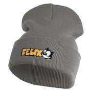 Classic 1919 Felix Cat Head Embroidered 12" Long Beanie - Light Grey OSFM