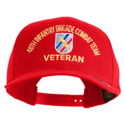 U.S. Army 48th Infantry Brigade Combat Team Embroidered Retro Cotton Blend Snapback Cap - Red OSFM