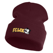 Classic 1919 Felix Cat Head Embroidered 12" Long Beanie - Burgundy OSFM