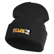 Classic 1919 Felix Cat Head Embroidered 12" Long Beanie - Black OSFM