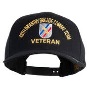 U.S. Army 48th Infantry Brigade Combat Team Embroidered Retro Cotton Blend Snapback Cap - Black OSFM