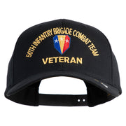 U.S. Army 50th Infantry Brigade Combat Team Embroidered Retro Cotton Blend Snapback Cap - Black OSFM