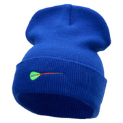 The Dart Embroidered 12 Inch Solid Long Beanie Made in USA