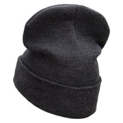 The Dart Embroidered 12 Inch Solid Long Beanie Made in USA