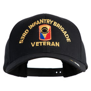 U.S. Army 53rd Infantry Brigade Embroidered Retro Cotton Blend Snapback Cap - Black OSFM