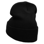 The Dart Embroidered 12 Inch Solid Long Beanie Made in USA