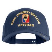 U.S. Army 53rd Infantry Brigade Embroidered Retro Cotton Blend Snapback Cap - Navy OSFM