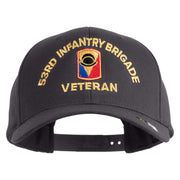 U.S. Army 53rd Infantry Brigade Embroidered Retro Cotton Blend Snapback Cap - Dk-Heather OSFM