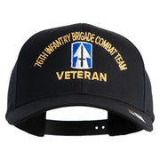 U.S. Army 76th Infantry Brigade Combat Team Embroidered Retro Cotton Blend Snapback Cap - Black OSFM