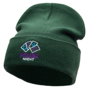 The Poker Night Embroidered 12 Inch Long Knitted Beanie