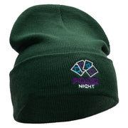 The Poker Night Embroidered 12 Inch Long Knitted Beanie