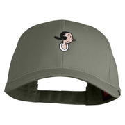 Classic 1919 Olive Oyl Head Embroidered Cotton Twill Strap Cap - Grey OSFM