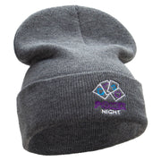 The Poker Night Embroidered 12 Inch Long Knitted Beanie