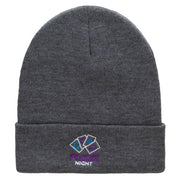 The Poker Night Embroidered 12 Inch Long Knitted Beanie