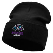 The Poker Night Embroidered 12 Inch Long Knitted Beanie