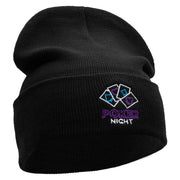 The Poker Night Embroidered 12 Inch Long Knitted Beanie