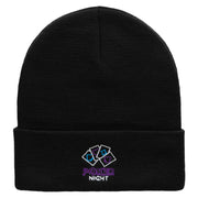 The Poker Night Embroidered 12 Inch Long Knitted Beanie