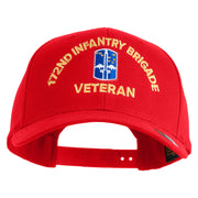 U.S. Army 172nd Infantry Brigade Embroidered Retro Cotton Blend Snapback Cap - Red OSFM
