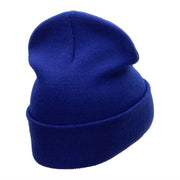 Foldable Fan Embroidered 12 Inch Long Knitted Beanie