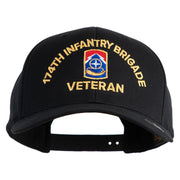U.S. Army 174th Infantry Brigade Embroidered Retro Cotton Blend Snapback Cap - Black OSFM