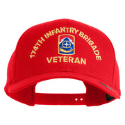 U.S. Army 174th Infantry Brigade Embroidered Retro Cotton Blend Snapback Cap - Red OSFM