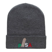 Pisa Embroidered 12 Inch Long Knitted Beanie