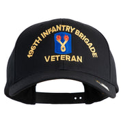 U.S. Army 196th Infantry Brigade Embroidered Retro Cotton Blend Snapback Cap - Black OSFM