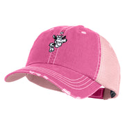 Classic 1930 Clarabelle Head Embroidered Cotton Mesh Cap - Fuchsia OSFM