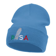 Pisa Embroidered 12 Inch Long Knitted Beanie