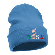 Pisa Embroidered 12 Inch Long Knitted Beanie