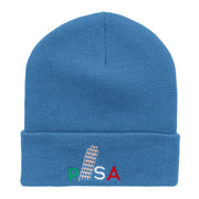 Pisa Embroidered 12 Inch Long Knitted Beanie