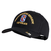 U.S. Army 198th Infantry Brigade Embroidered Retro Cotton Blend Snapback Cap - Black OSFM