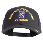 U.S. Army 198th Infantry Brigade Embroidered Retro Cotton Blend Snapback Cap - Charcoal OSFM