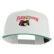 Classic 1934 Flash Gordon Embroidered Flat Bill Snapback Cap - White OSFM