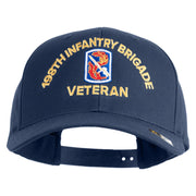 U.S. Army 198th Infantry Brigade Embroidered Retro Cotton Blend Snapback Cap - Navy OSFM