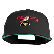 Classic 1934 Flash Gordon Embroidered Flat Bill Snapback Cap - Black OSFM