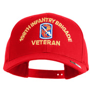 U.S. Army 198th Infantry Brigade Embroidered Retro Cotton Blend Snapback Cap - Red OSFM